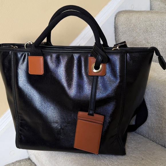 Sondra Roberts Coated Canvas Squared Tote - Picture 3 of 5